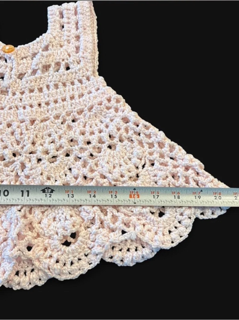 Handmade Crochet pastel pink Baby Dress Top